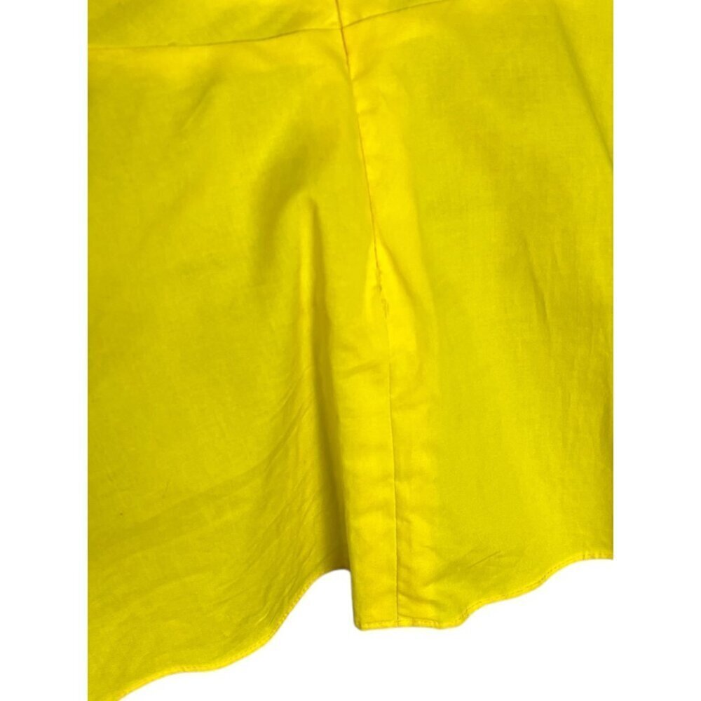 Proenza Schouler White‎ Label Women's 8 Poplin V-Neck Top Bright Yellow Peplum - Picture 9 of 15